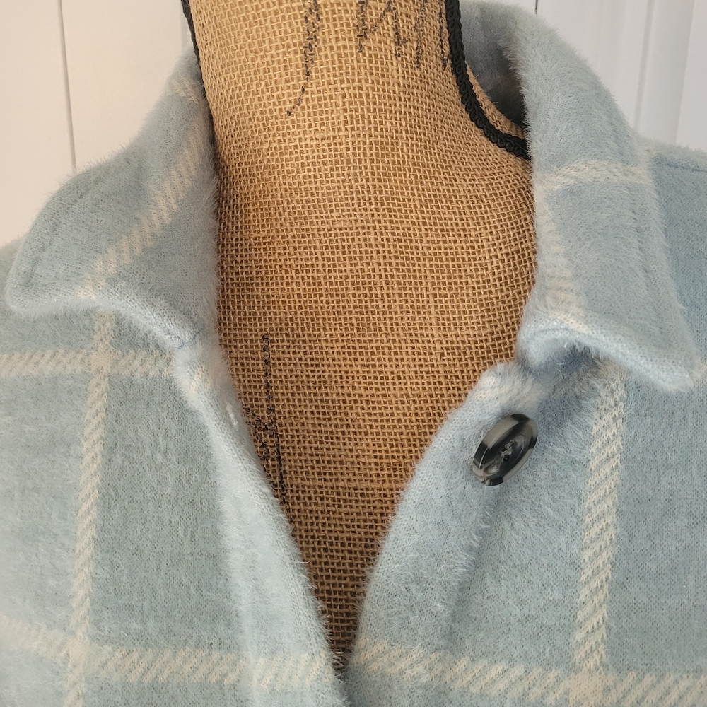 Z SUPPLY Tucker Plaid Shacket/Coat, NWOT, S, Morning Fog - Exc Quality!!🩵🤍 - Picture 8 of 16
